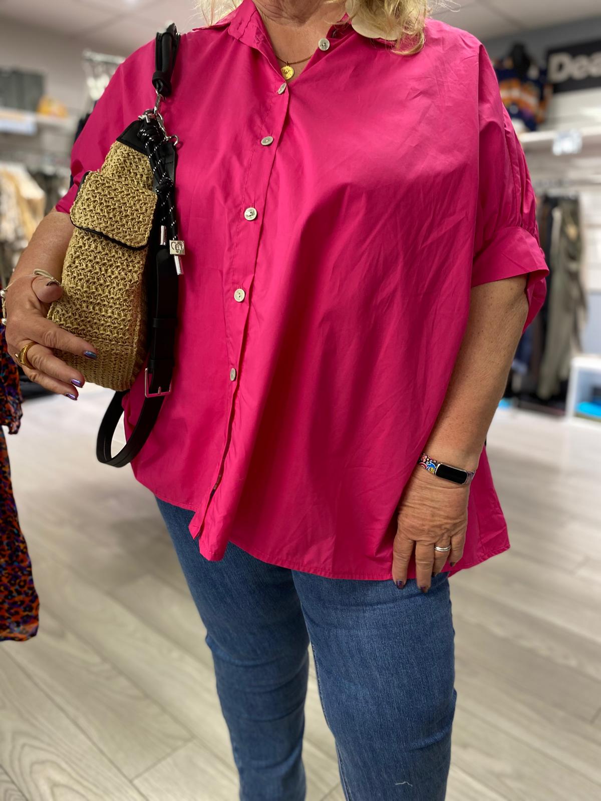 Chemise fushia manche courte