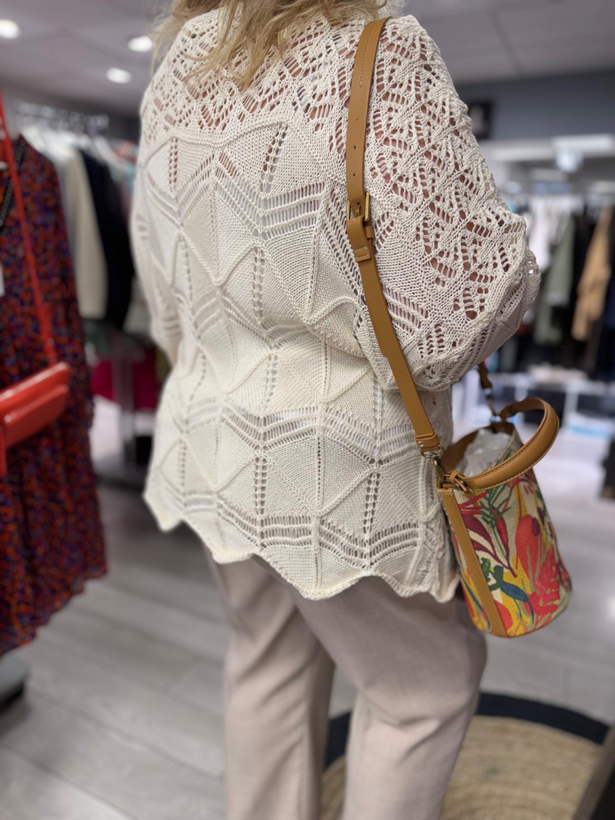 Pantalon habillé coupe droite beige chiné