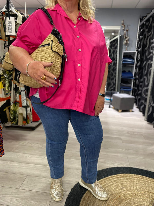 Chemise fushia manche courte