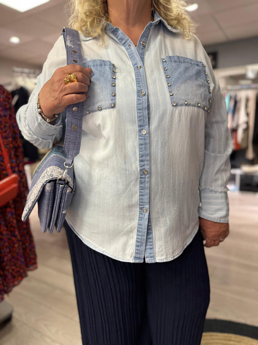 Chemise effet denims